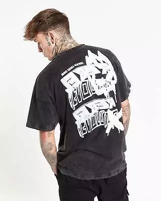 Buy Rebel Graffiti Print Oversied T Shirt • 12£