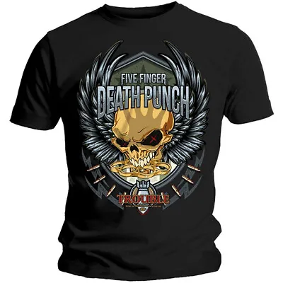 Buy Five Finger Death Punch Trouble Black T-Shirt  - OFFICIAL • 16.29£