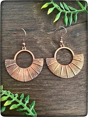 Buy NEW Bronze Copper Tone Rose Gold Colour Boho Hippy Viking Ancient Style Earrings • 12.99£