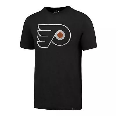 Buy NHL Philadelphia Flyers Scrum Black '47 Ice Hockey Logo T-Shirt • 30.22£