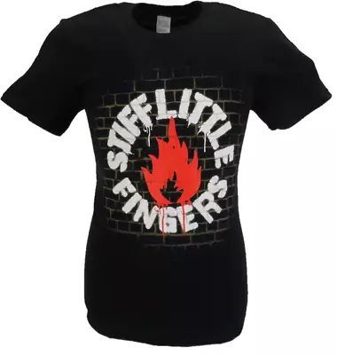 Buy Mens Black Official Stiff Little Fingers T Shirts Wall T Shirt • 17.99£
