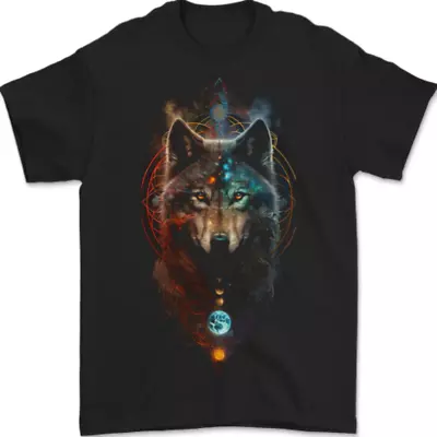 Buy Dreamcatcher Wolf Spiritual Moon Phases Mens T-Shirt 100% Cotton • 8.49£