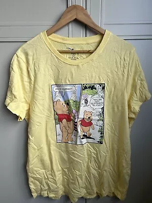 Buy NEW Winnie The Pooh Piglet Disney Yellow T-shirt Adults Size Large Slogan • 11.99£