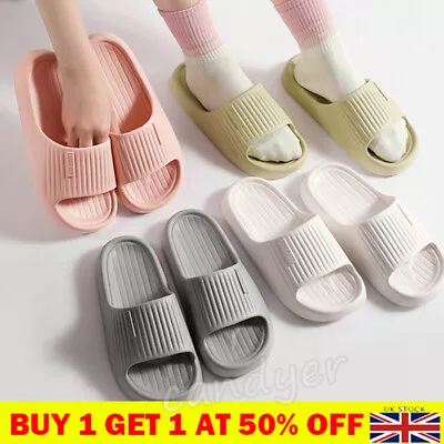 Buy Women Men Bathroom Slippers Anti-Slip Ultra Soft Cloud Sandals Shoes Bath/Beach/ • 6.99£