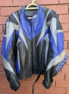 Buy IXS Leather Motorcycle Jacket Size 54 Blue Silver Black. Free Delivery  • 42.99£
