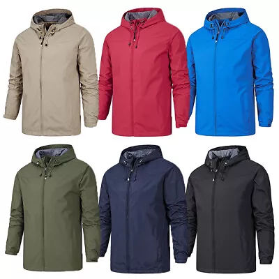 Buy New Mens Waterproof Jacket Breathable Hooded Jacket Tactical Windbreaker Coat UK • 23.41£