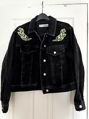 Buy Topshop Moto Grey Denim Jacket 12 - Stay Home Club Patches • 25£