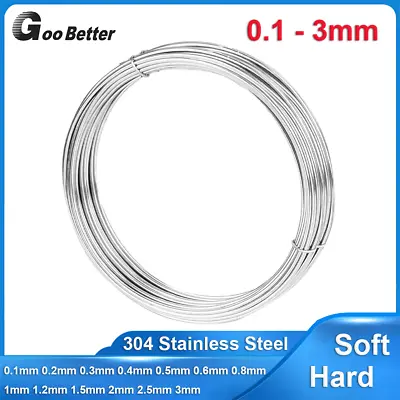 Buy 304 Stainless Steel Wire 0.1mm-3mm Single Strand Soft And Hard Jewellery Durable • 34.26£