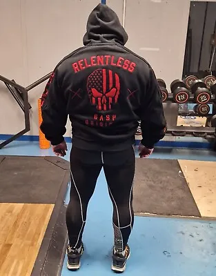 Buy UK L. Genuine GASP Relentless Hoodie. Black/Red. Limited Edition. New+tags. Gym. • 255£