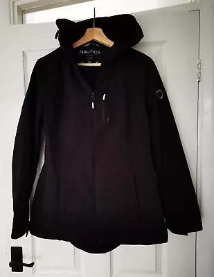 Buy Nautica Black Stretch Funnel Neck Hooded Women's Cold Weather Jacket  • 32£