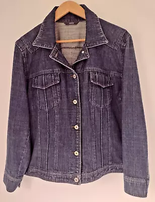 Buy Marks And Spencer Ladies Denim Jacket Dark Indigo Size 20 • 25£