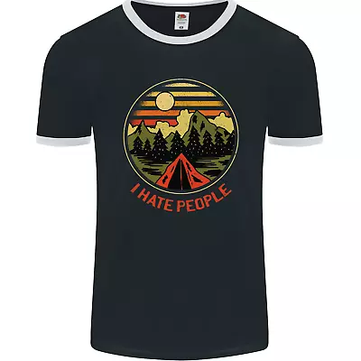 Buy I Hate People Funny Camping Outdoors Trekking Mens Ringer T-Shirt FotL • 9.99£