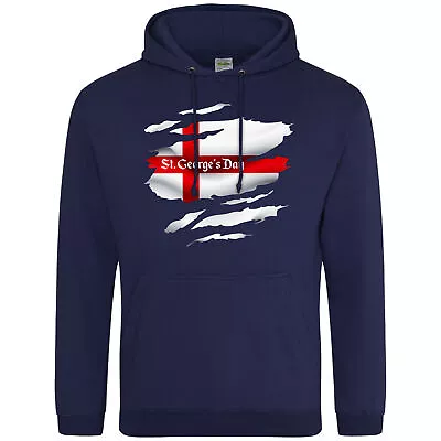 Buy England Grunge Hoodie For Adults St Georges Day Country George's Him English ... • 24.99£