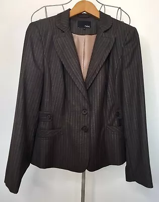 Buy Next Single Breasted Jacket, Size 14, Charcoal Striped, Immaculate Condition • 8.99£