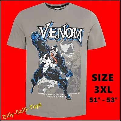 Buy Mens Size 3XL Marvel Venom Comic Grey T-Shirt Top 51 - 53  Chest Eddie Brock NEW • 9.99£