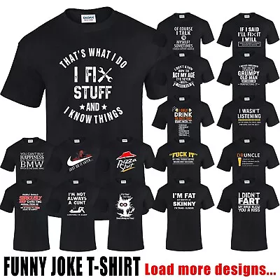 Buy Mens Funny T-Shirts Sarcastic Novelty Joke T-Shirt Black Tee Shirt Top 2 • 13.99£