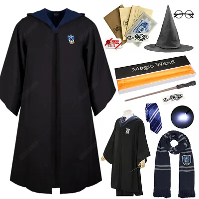 Buy Harry Potter Hogwarts Ravenclaw Robe Cloak Tie LED Magic Wand Scarf Costumes UK • 6.99£