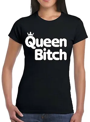 Buy QUEEN BITCH Ladies T-shirt Women Fashion Casual Summer Top Queen Bitch Funny  • 9.95£