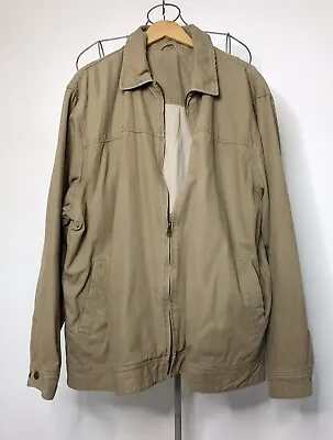 Buy Dunnes Stores Mens Summer Jacket, Size L, Sand, Cotton, Full Zip • 12£