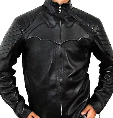 Buy Batman Justice League Black Leather Jacket Costume • 96.37£