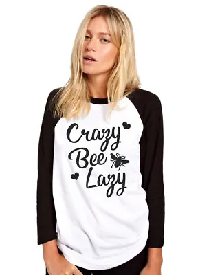 Buy Crazy Bee Lady Womens Baseball Top Bumblebee Hive Bee Keeper • 14.99£