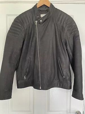 Buy Pepe Jeans Mens Leather Jacket Large (42in) Black WORN ONCE Excellent Condition! • 34.99£