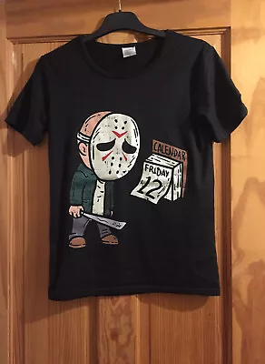 Buy Gothic Horror Friday The 13th Black Jason Voorhees Print Ladies T-shirt Size XS • 6£