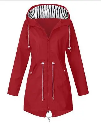 Buy Plus Size Women Jacket Waterproof Coat Ladies Outdoor Wind Rain Jacket Coat • 13.99£