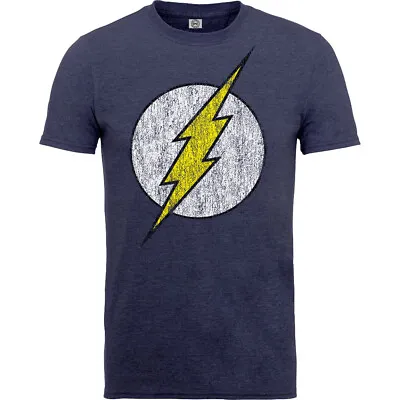Buy DC Comics Mens Grey Blue T Shirt Originals Flash Logo Distressed • 9.95£