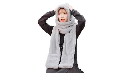 Buy Scarf Hood Gloves Fleece Soft Winter Set Warm Cute Hat Women Ladies Mittens UK • 12.99£