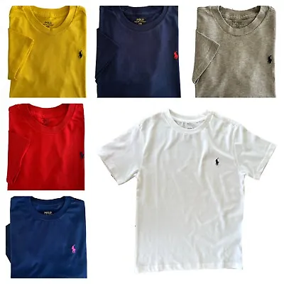 Buy Ralph Lauren Polo Boys Girls Kids T Shirt Crew Short Sleeve Cotton Age 2 - 20 • 9.99£