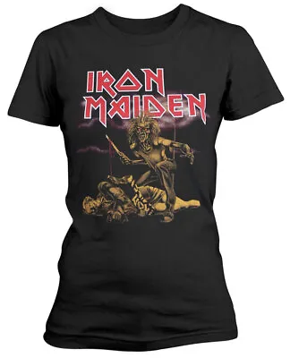 Buy Iron Maiden Slasher Black Womens Fitted T-Shirt OFFICIAL • 16.59£