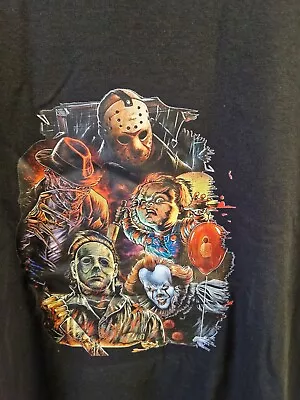 Buy Horror T Shirt Large Pennywise Chucky Freddy Jason Micheal Myers Elm Street  • 9.99£