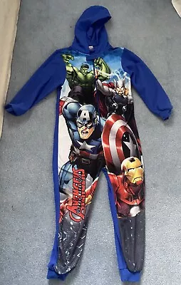 Buy Marvel Avengers Fleece All In One / Sleep Suit / Longe Pyjamas Size 8/9 Years • 2.25£