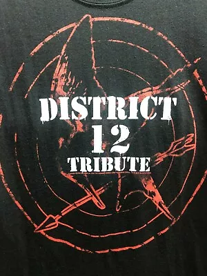Buy Hunger Games District 12 Tribute Book Promo Womens T-Shirt Black Size XLarge New • 24.09£