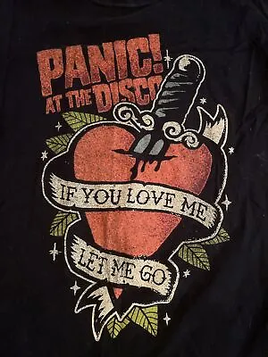 Buy Panic At The Disco T-shirt Women's Size L If You Love Me Let Me Go In Black Rock • 9.49£