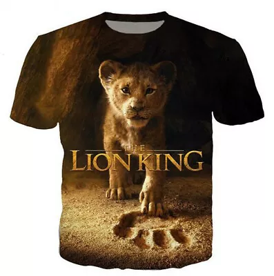 Buy Fashion Women/Men Movie The Lion King 3D Print T-Shirt Casual Short Sleeve • 9.59£