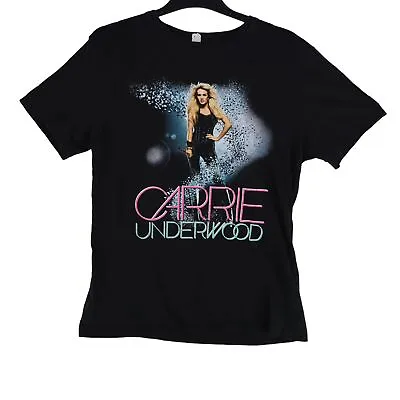 Buy Womens T-Shirt Carrie Underwood Black Short Sleeve Round Neck • 13.19£