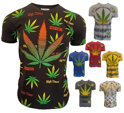 Buy Men’s T Shirts Leaf Weed Cannabis Top Urban Hip Hop Shirt Tee Marijuana Ganja • 15.99£