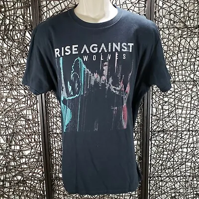 Buy Rise Against 2017 European Wolves Tour Mens Short Sleeve T Shirt Size Xl Black • 18.89£