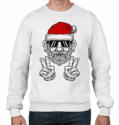 Buy Cool Hipster Santa Hat Christmas Men's Sweatshirt Jumper • 23.95£