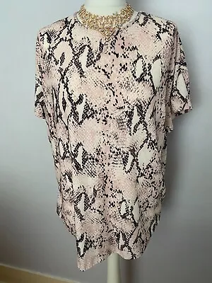 Buy New Look Pink Snakeskin Pattern T-shirt Size M • 3£