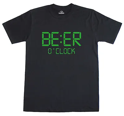 Buy Funny Mens T-Shirt Beer O'Clock Regular Fit Cotton New Glow In The Dark Print • 11.99£