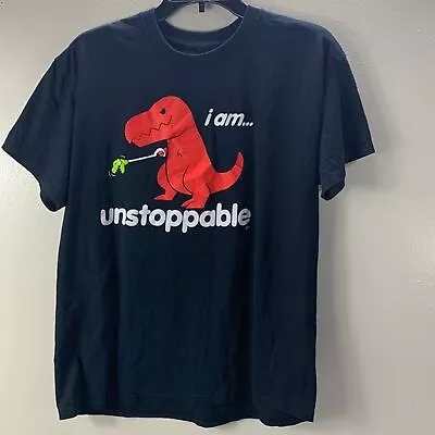 Buy Goodie Two Sleeves Black “I Am Unstoppable” Dinosaur Print Women's T-shirt SizeL • 14.48£