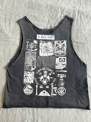 Buy PUNK GOTH T-Shirt Tank L-XL Distressed MADE USA Mystical Magical Symbols KTZ Sk8 • 49£