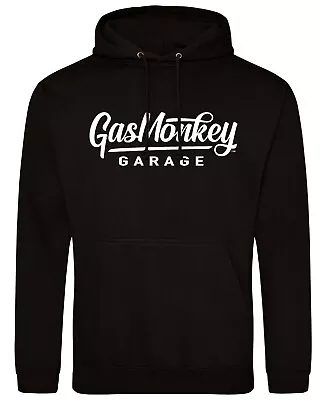 Buy Official Gas Monkey Garage - Unisex Large Script Logo Hoodie  - Fast N' Loud • 34.99£