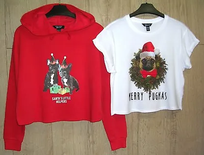 Buy New Look 915 Girls Red Christmas Hooded Soft Jersey Sweater Top Hoodie Age 12-13 • 9.99£