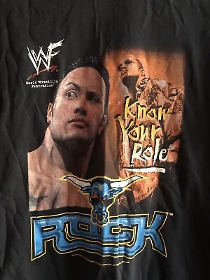 Buy Vintage The Rock WWF Wrestling T Shirt Size Kids 15 -16 Years From 2000 • 19.99£