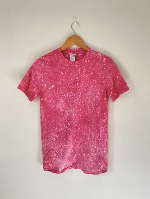 Buy Pink Galaxy Splatter Dip Dye T-Shirts Tie Dye Vintage Hand Dyed • 6.99£