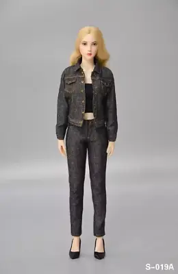 Buy SGTOYS S-019 1/6 Female Denim Jacket + Jeans+ Black Tube Top+ Shoes Model 12'' • 44.39£